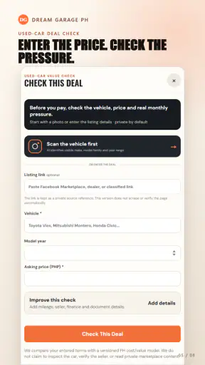 Dream Garage: AI Deal Checker screenshot