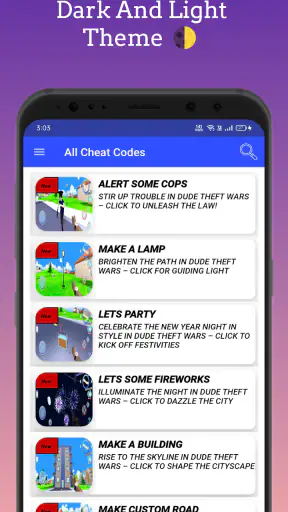 Dude Theft Wars, Cheat Codes screenshot
