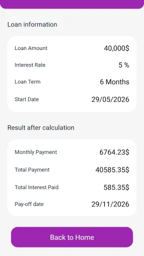 EasyLoan Loan Utility screenshot