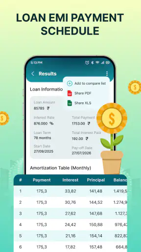 EMI Calculator Investment Tool screenshot