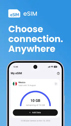 eSim Prepaid Mobile Travel App screenshot