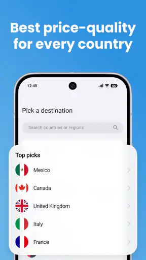 eSim Prepaid Mobile Travel App screenshot