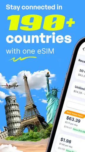 eSIM70: eSIM For Travel Data screenshot