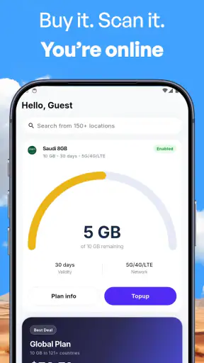 eSIM70: eSIM For Travel Data screenshot