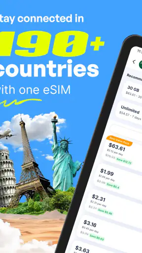 eSIM70: eSIM For Travel Data screenshot