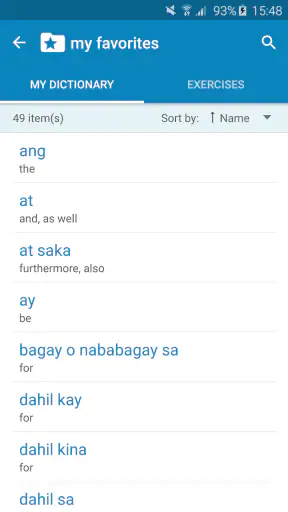 Filipino-Ingles Dictionary screenshot