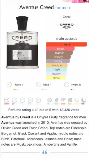 Fragrantica Perfumes screenshot