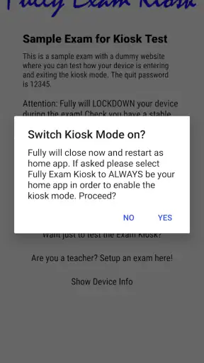 Fully Exam Kiosk screenshot