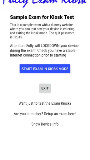 Fully Exam Kiosk screenshot