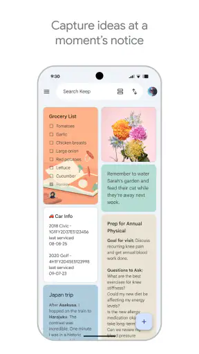 Google Keep - Tala at listahan screenshot