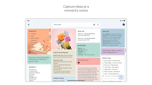 Google Keep - Tala at listahan screenshot