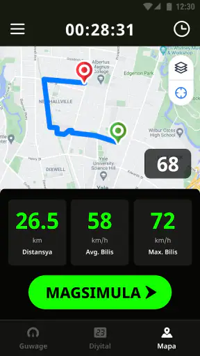 GPS bilis pagsubok at odometer screenshot