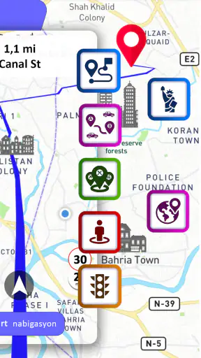 GPS navigation, mapa at ruta screenshot