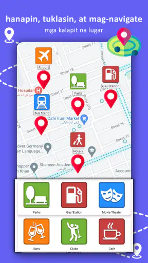 GPS navigation, mapa at ruta screenshot