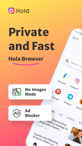 Hola-Private&Fast web Browser screenshot