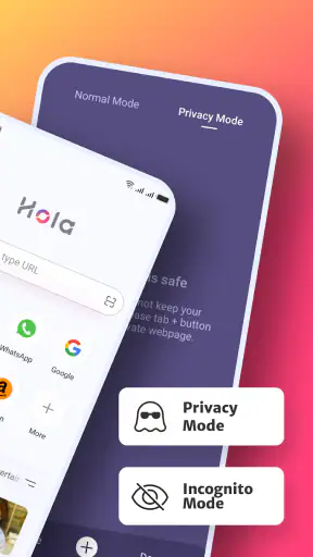 Hola-Private&Fast web Browser screenshot