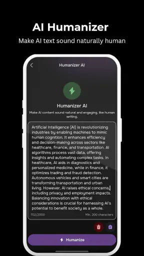 Humbot: AI Chat & Humanizer screenshot