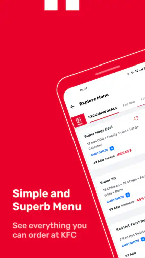KFC UAE (United Arab Emirates) screenshot