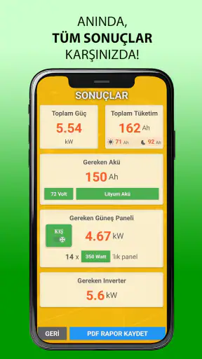 Kolay Güneş Paneli Hesaplayıcı screenshot