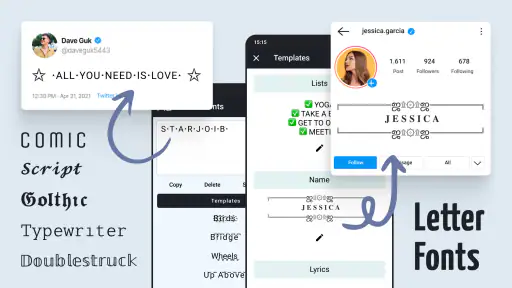 Letter Fonts - Stylish Text screenshot