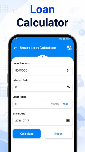 LoanCash - EMI Loan Calculator screenshot