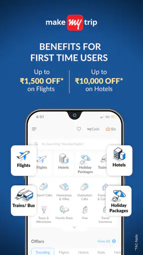MakeMyTrip: Hotel, Flight, Bus screenshot