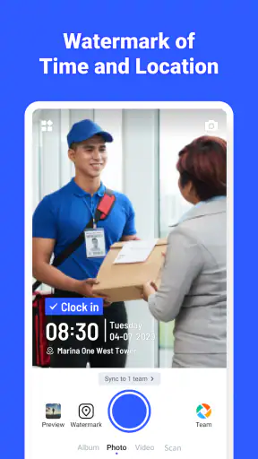 Marki: timestamp & GPS camera screenshot
