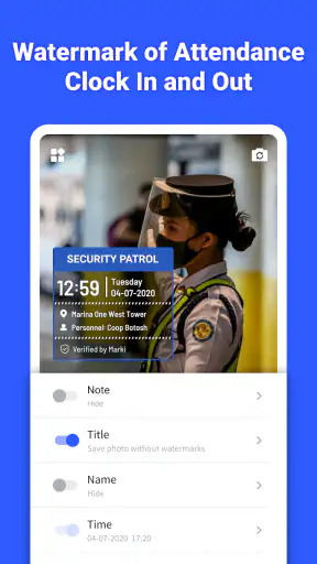 Marki: timestamp & GPS camera screenshot