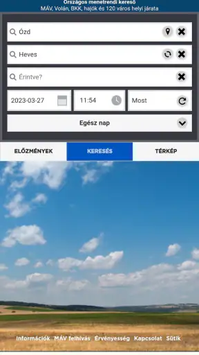 Menetrendek.hu screenshot