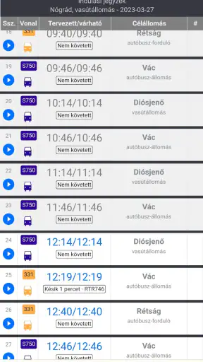 Menetrendek.hu screenshot
