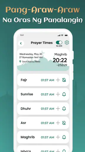 mga oras ng pagdarasal, azan screenshot