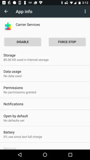 Mga Serbisyo ng Carrier screenshot