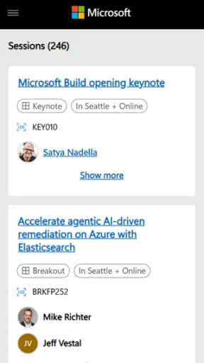 Microsoft Build screenshot