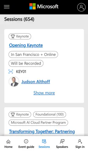 Microsoft Ignite screenshot