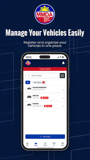 MMDA Vehicle Management Portal screenshot