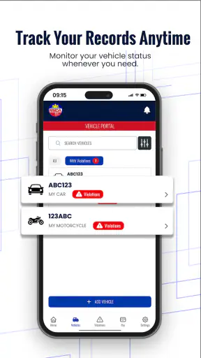 MMDA Vehicle Management Portal screenshot