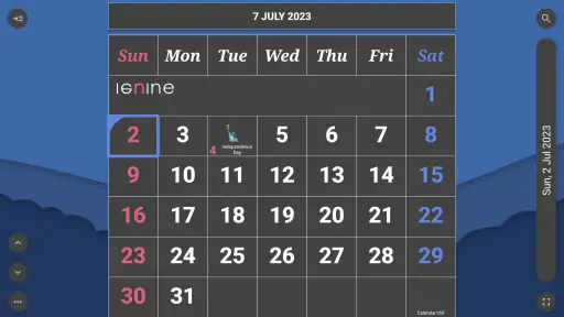 Monthly Calendar & Holidays screenshot