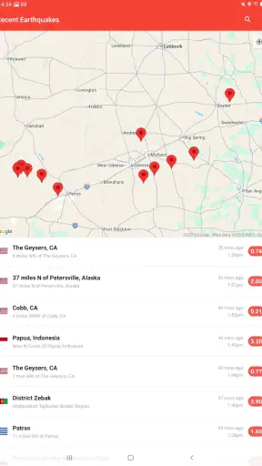 My Earthquake Alerts - Map screenshot