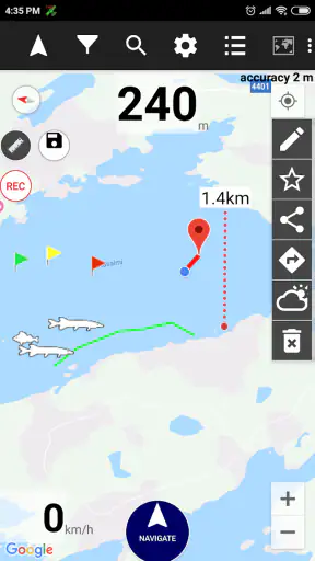 My fishing places GPS screenshot