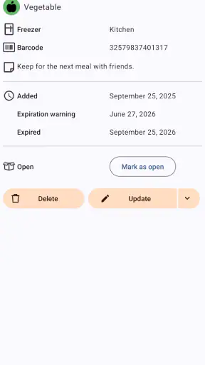 My Freezer screenshot