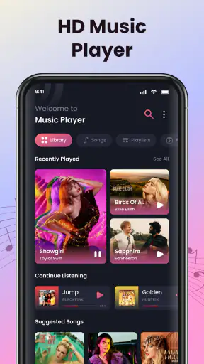 Offline musiikkisoittimella screenshot