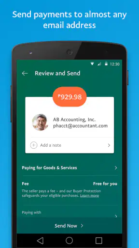 PayPal screenshot