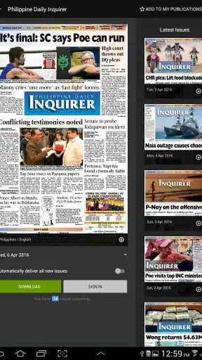 PDI E-Reader screenshot