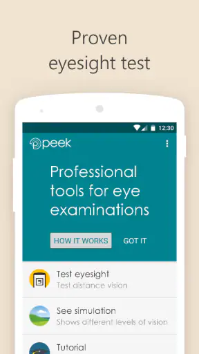 Peek Acuity screenshot