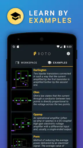 PROTO - circuit simulator screenshot
