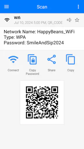 QR code scanner screenshot