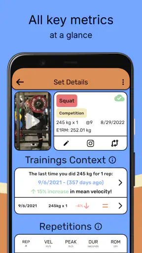 Qwik VBT: velocity and barpath screenshot