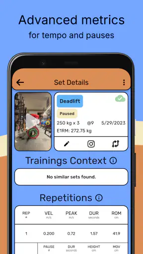 Qwik VBT: velocity and barpath screenshot