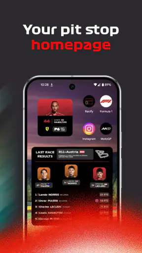 Racify - Beautiful F1 widgets screenshot