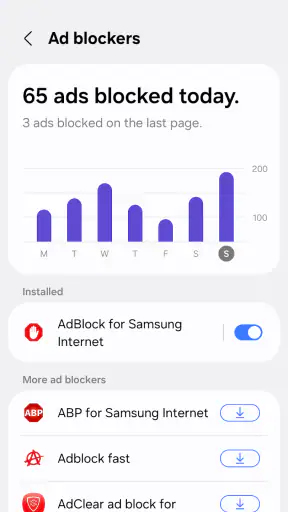 Samsung Browser screenshot
